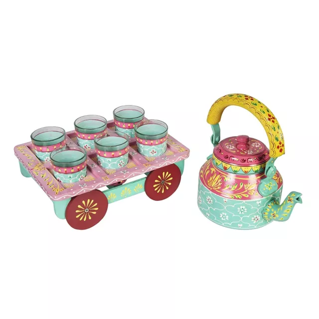 Artesanal Royale Hervidor Set Con 6 Gafas & Soporte Decorativo Té Juego de Café