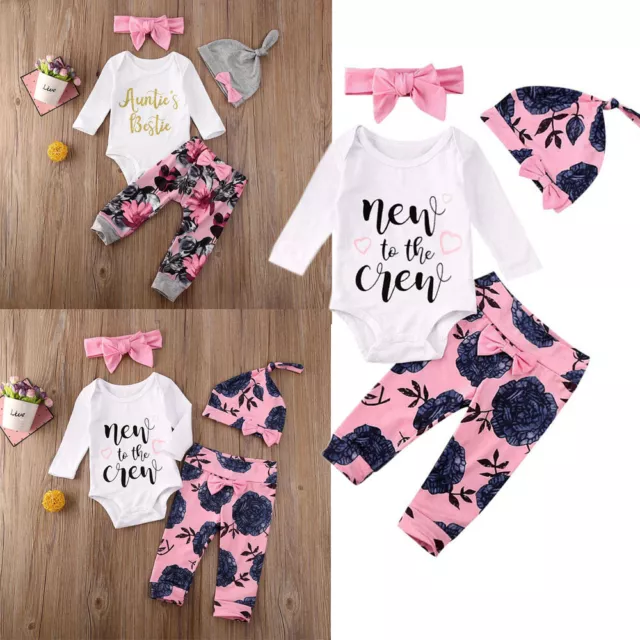 Set abiti neonate infestanti floreali pantaloni floreali fascia