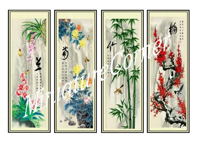 Dolls House Chinoiserie  Wall Panels choose from 1/12th or 1/24th scale #24