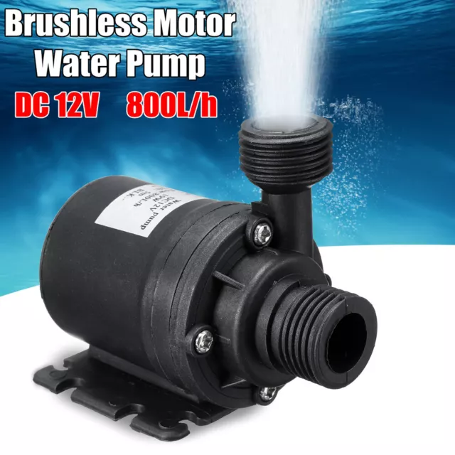 Quiet Mini DC 12V Lift 5M 800L/H Brushless Motor Submersible Water Pump UK