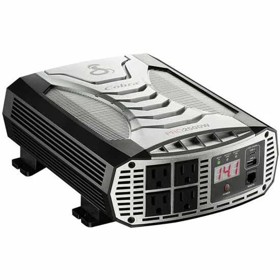 Cobra 2500-5000 Watt AC-DC Power Inverter With 3 Plugs, 5 Watt USB Plug, Alarm