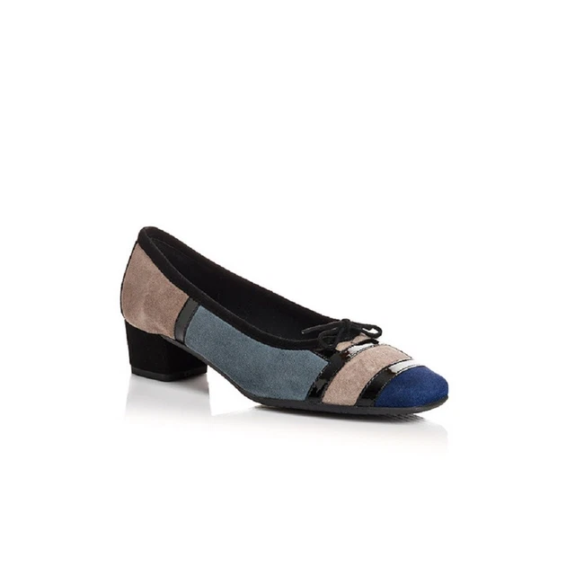 Ballerines Reqins Hondriane Talon Mixte - Daim Beige/bleu Royal, Pointes 36-39