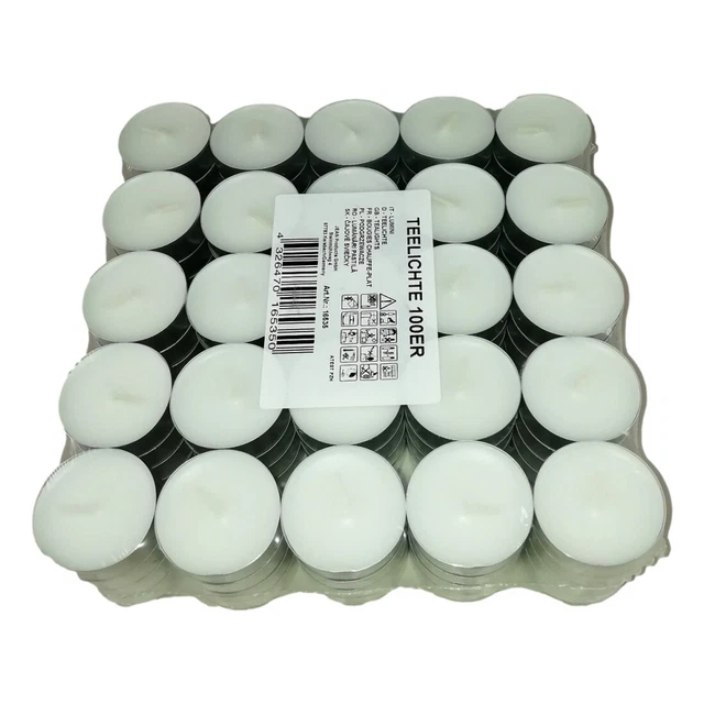 Lot De 50 Bougies Chauffe-plats Blanches - Durée 4h - Neuf En Sac