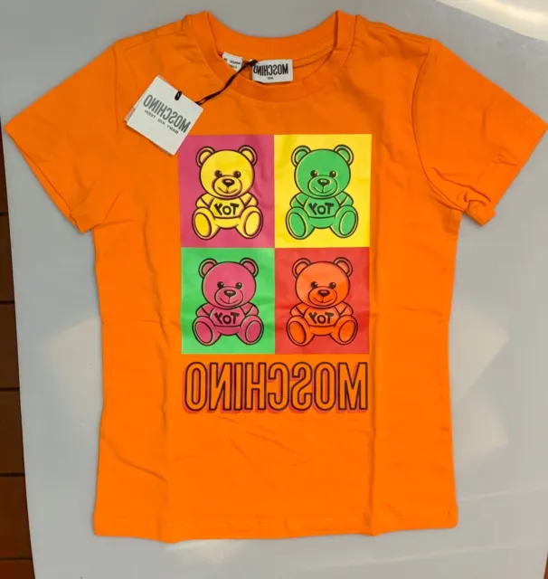 NWT Boys Moschino Shirt Teddy Bear Top Orange T-shirt 8 Years