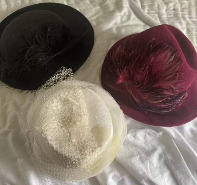 Vintage Women’s Hat Lot Feather 50s 60s