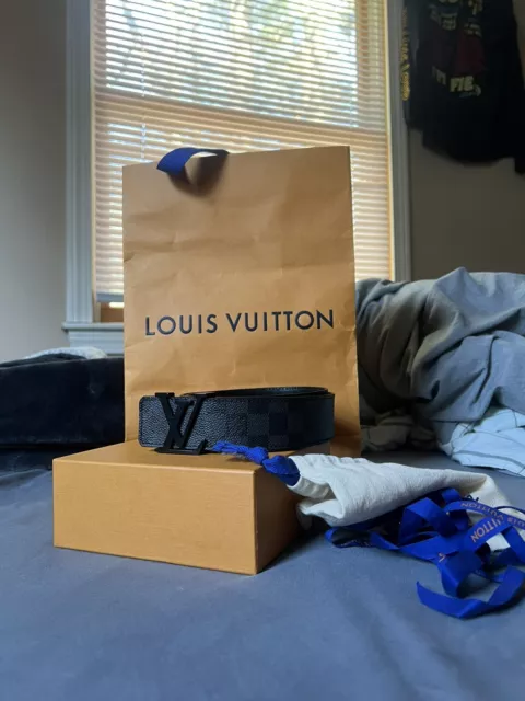 Louis Vuitton Matte Black LV Initials Belt 40MM Dark grey Cloth ref.662493  - Joli Closet