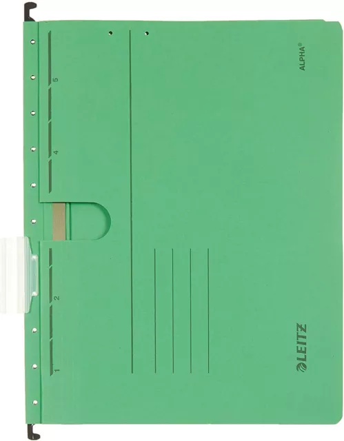 Leitz 1984 Hängehefter ALPHA® - kfm. Heftung, Recyclingkarton, grün Hängemappe