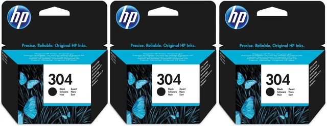 3 cartucce di colore originali HP 304 BK 3733 3735 3750 3760 3762 3764 3700 5000 5010