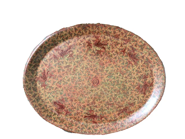 Large Burmese Lacquerware Oval Tray