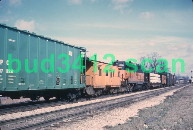 MILW Milwaukee Road GP9 #308 at Duplainville WI 1973 ORIGINAL Slide!