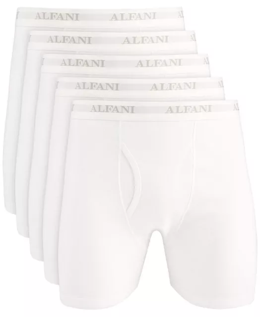 Alfani Mens ALFATECH Boxer Briefs Moisture-Wicking Tagless White 5-Pack S/M/L/XL