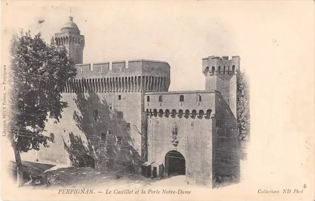 CPA 66 PERPIGNAN LE CASTILLET ET LA PORTE NOTRE DAME  (dos non divisé)