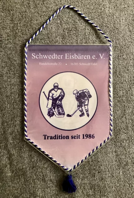 Eishockey Wimpel EV Eisbären Schwedt selten- wie NEU! NHL, DEL 2, DEB, IIHF NRW