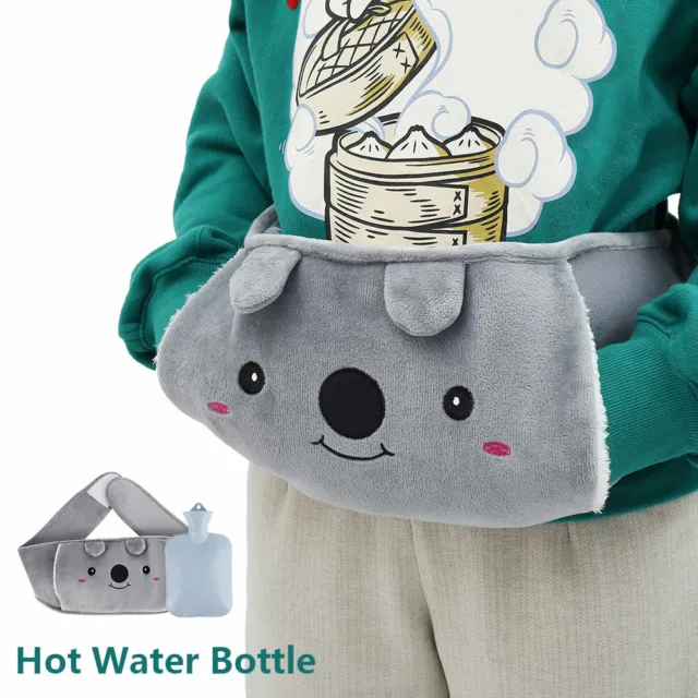 Hot Water Bottle Bag Rubber or Warm Plush Pouch Waist Cover Belt