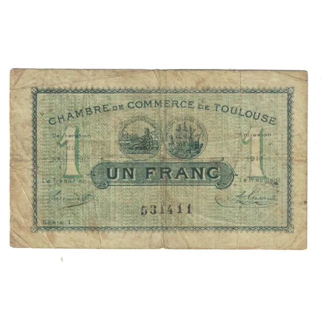 [#243936] FRANCIA, TOULOUSE, 1 Franc, 1917, MB, Pirot:122-27 EUR 13,15 ...