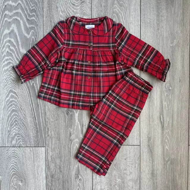 Next Baby Girl Red Check Pyjamas Size 9-12 Months