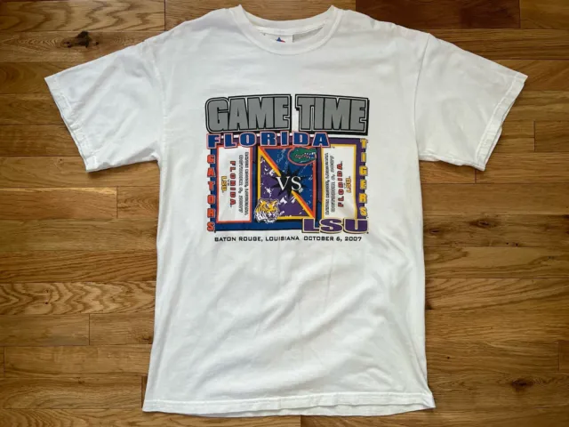 Vintage Tri Lake T Shirt Game Time Florida Gators vs LSU Tigers 2007 Medium