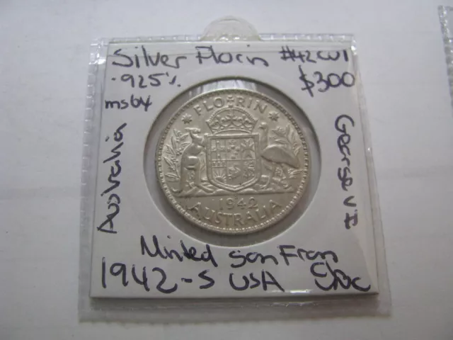 1942 -S Florin Silver Coin Choice Uncirculated USA Mintage San Fran  #42.CU1