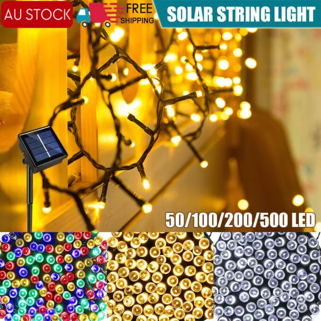 Solar Fairy String Lights 100-500 LED Outdoor Garden Christmas Party Tree Decor