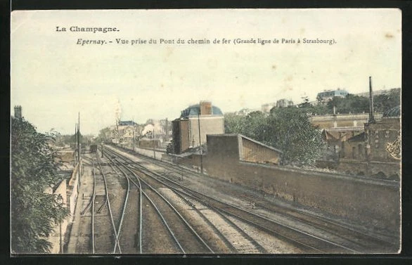 CPA Epernay, Vue prise du Pont du Chemin de Fer