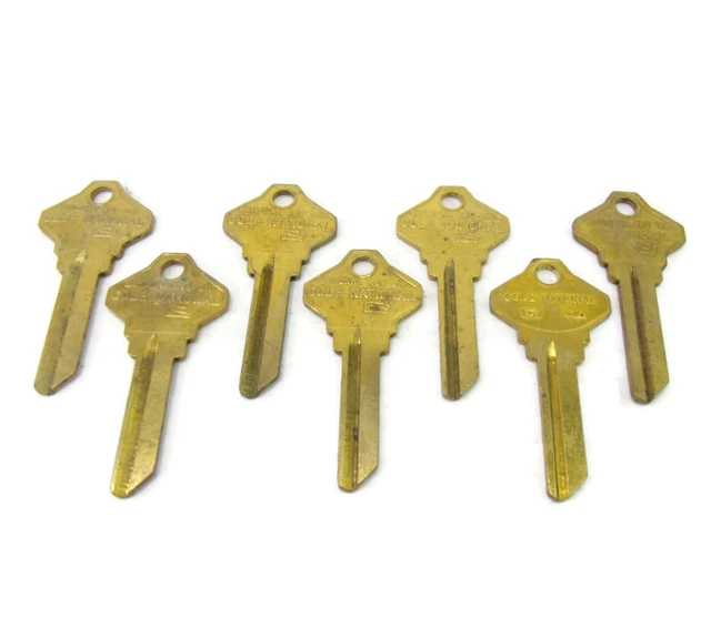 7-pcs SC4 Brass Key Blanks Cole National U.S.A.