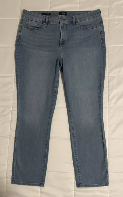 NYDJ Alina Legging High Rise Light Wash Blue Denim Ankle Jeans Women's Size 14