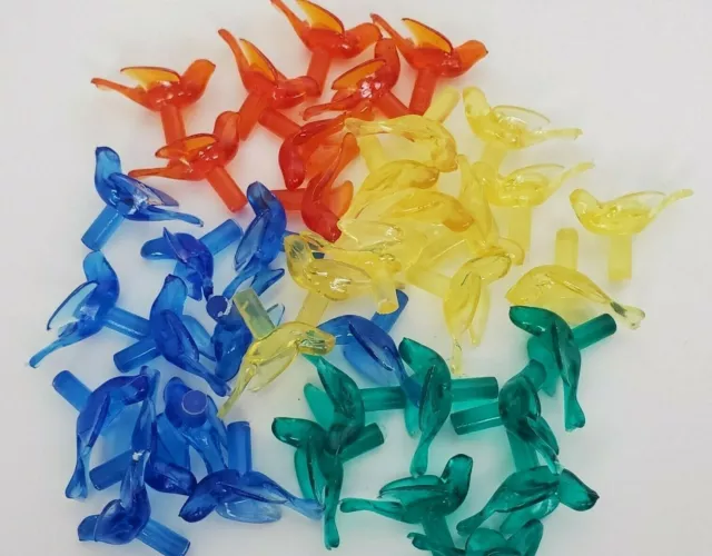 VTG 60s 40 MEDIUM DOVE Plastic Peg Lights, 4 Colors, Ceramic Christmas Tree