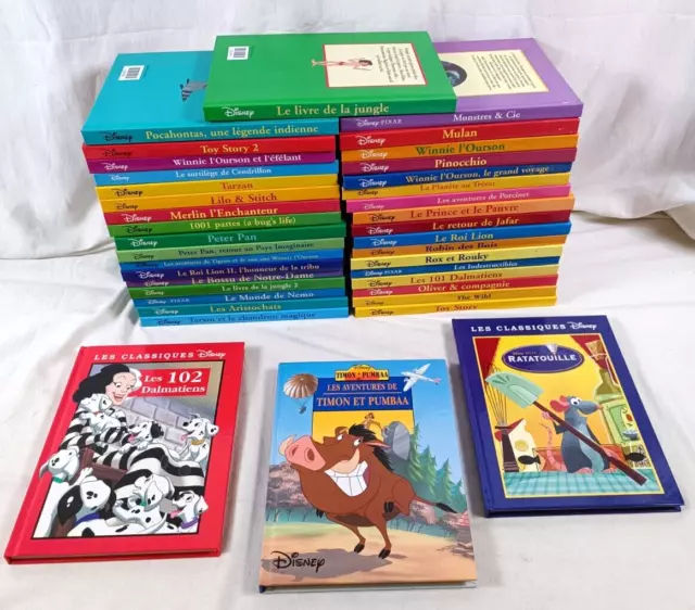 Lot 38 Livres DISNEY PIXAR 90/00's Toy Story Le Roi Lion Ratatouille Tarzan I42