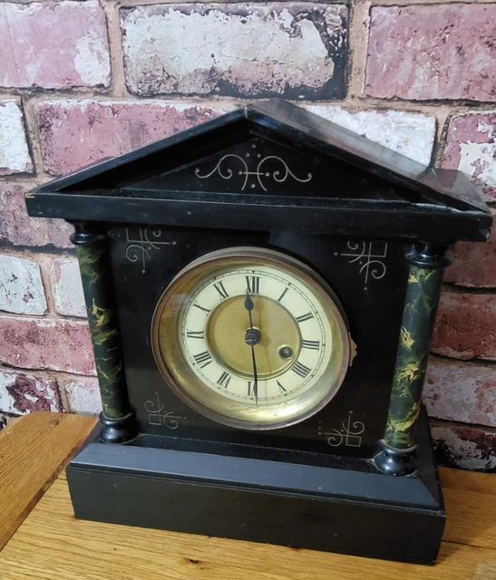 VINTAGE FRENCH STYLE Wind Up Mantel Clock Please Read Description £30.