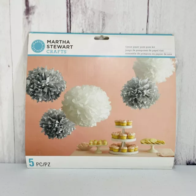 Martha Stewart Tissue Paper 5 Pom-Pom Kit Party Shower Decoration Wedding