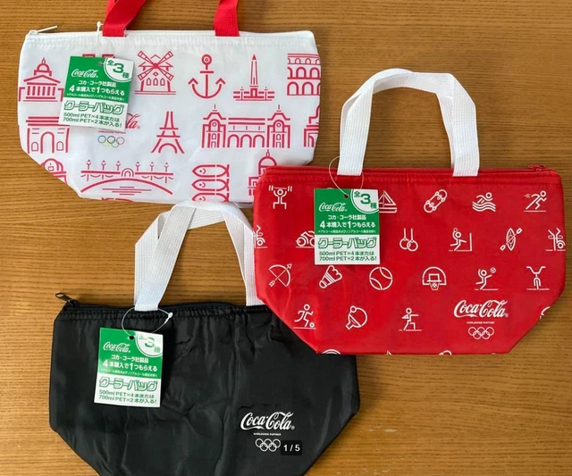 2024 PARIS OLYMPIC Coca-Cola Original Cooler Bag Set of 3 Limited New £