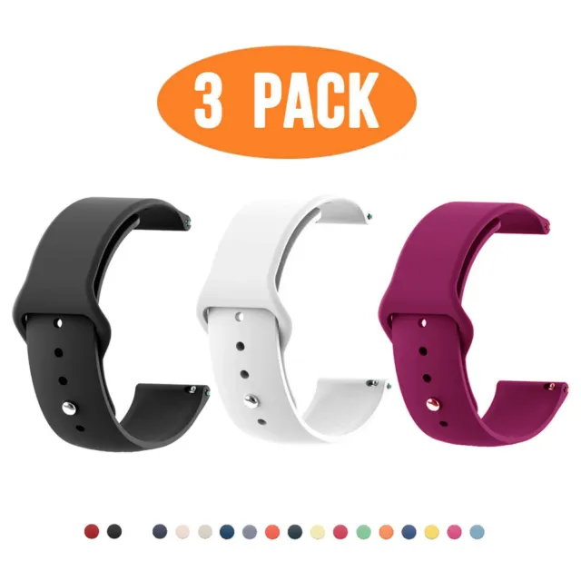 3 PACK Silicone Strap Band for Samsung Galaxy Watch 3 4 5 Pro 6 Active2 40/44mm