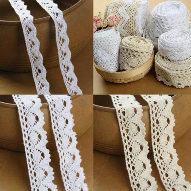 10Yards Vintage Cotton Lace Edge Trims DIY Ribbon Applique Crochet Sewing Craft