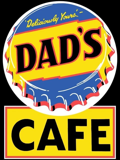 Dad's Root Beer Café DIECUT NEW 18" Tall Sign USA STEEL 3 lbs.