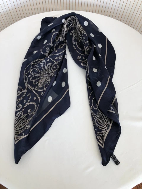 Foulard carré de soie Vintage Nazareno Gabrielli Marron Cadeau pour