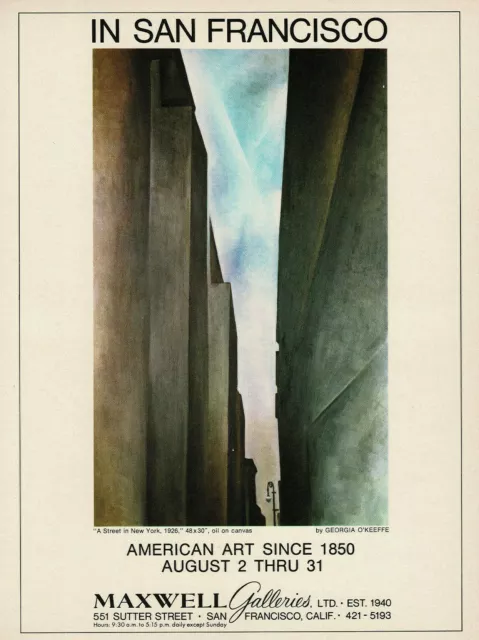 1960S VINTAGE GEORGIA O'Keeffe New York Art Original Maxwell Galleries ...