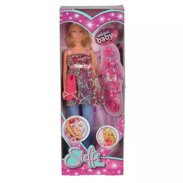 Girls Toy Steffi Love Barbie Girl Pregnant Doll Removable Tummy Baby 13 Accs NEW