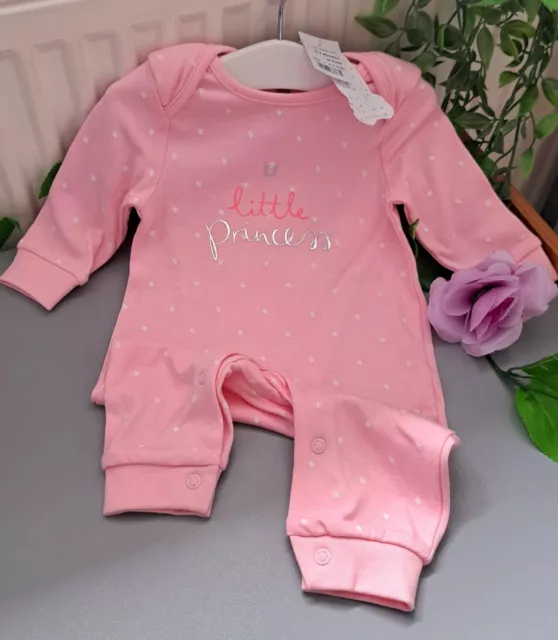 Baby Girl 0-3 Months BNWT Bluezoo Supersoft Little Princess Romper