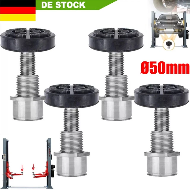 Lfhelper 4er-Set Drehteller Für Hebebühnen – 50 Mm, Aus Gummi & 45er Stahl – Höhenverstellbar Mit Gewinde – Für Alwo SA40 Und Co.