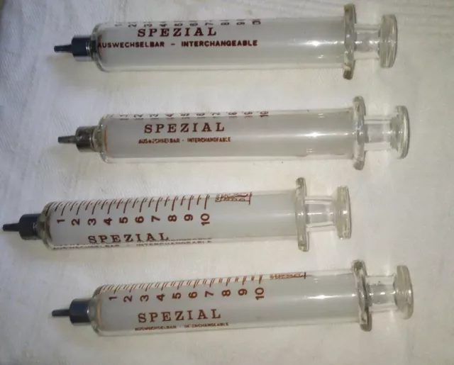 Vintage-Glas-Kolben  Spritzen 10 ml   200°C     Verkauf  je 1  Stück