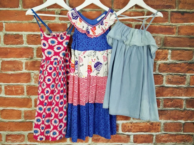 Girls Bundle Aged 3-4 Years M&S Next Summer Dresses Floral Denim Striped 104Cm