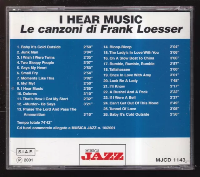 EBOND Various - I Hear Music: Le Canzoni Di Frank Loesser CD EDITORIALE CD029247 2