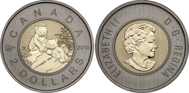 Canada 2010 $2 Lynx Specimen Toonie Mint Uncirculated Very Hard To Find