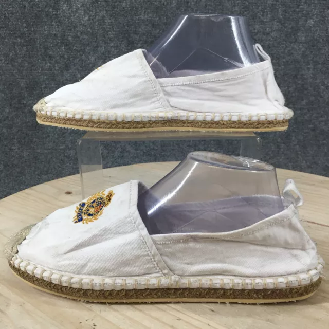POLO Ralph Lauren Shoes Womens 9 D Barron Crest Espadrille Loafer White Cotton