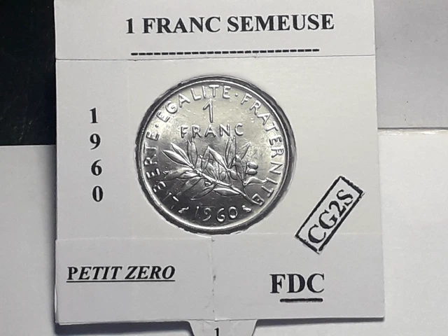 PIÈCE 1 FRANC année 1960 La semeuse France Graveur Louis-Oscar Roty Petit Zéro EUR 80,00 - FR