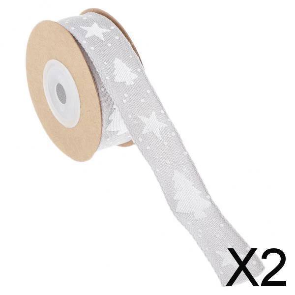 2X 1 Rolle/10m Weihnachtliches Ripsband Satinband Geschenkverpackung