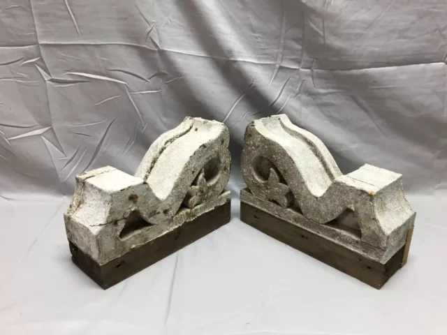 Antique Pair Small Porch Corbels Wood Small Victorian Shabby VTG Chic 884-23B