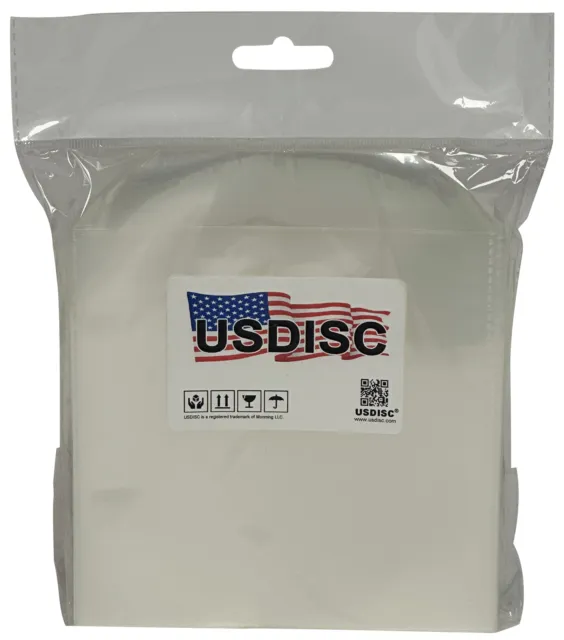 300 USDISC Plastic Sleeves 4mil 5.2 x 5.1, (Clear) Stitches