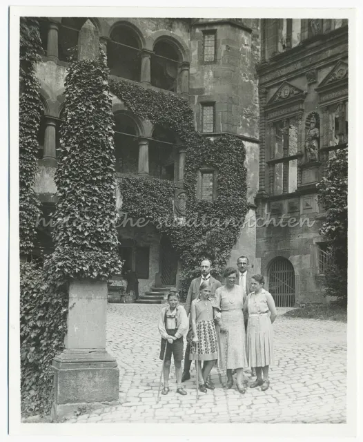 Heidelberg - Schlosshof Reisegruppe - Altes Foto 1930er