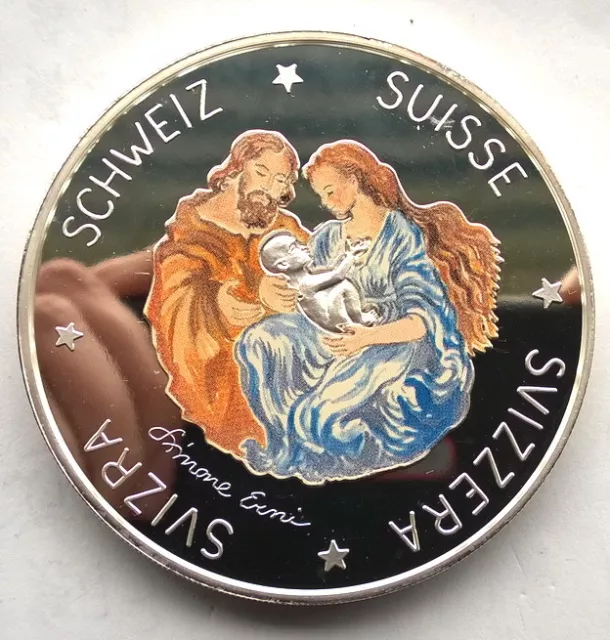 Switzerland 1995 Birth of The Saint Son 50 Ecu 5oz Silver Coin,Proof